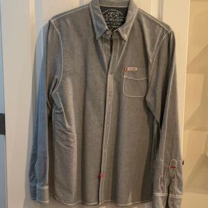 True Religion Gray Button-Up Shirt